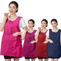 앞치마 부녀회 간병 요양보호사 큰주머니 시장 AE211, AE211 빨강L_꽃X