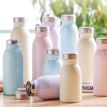 오슬로 안새는 멜로우 우유병모양 미니텀블러 휴대용 어린이 보온병 스텐 물병, 350ml/핑크