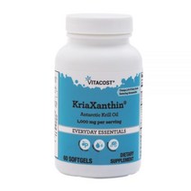 Vitacost KriaXanthin® 아스타크산틴 남극 크릴 오일 1회 제공량당 1000mg 소프트젤 60정