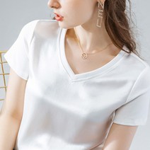 키넥스완 여성 실키광택 초산섬유 반팔 티셔츠 DX30778