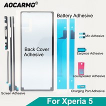 Aocarmo 소니 Xperia 5 / X5 / J8210 J9210 용 풀 세트 접착제 후면 뒷면 커버 스티커 배터리 마이크 이어폰 라우드 스피커 접착제|휴대폰 스티커|, 1개, Mic Adhesives