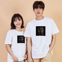 흑인 디지털프린팅 인쇄티셔츠 반팔티 오버핏 DA