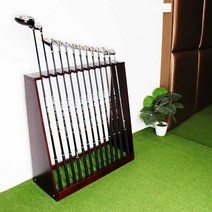 골프채 거치대 원목 스탠드 보관함 정리 클럽 수납대, 버건디 13