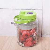 유리밀폐 유리용기 유리병 숨쉬는 효소병 3L, 1개