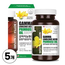 감마리놀렌산 달맞이꽃종자유 감마리놀레산 240mg 함유 월경전 변화개선 도움 식약처인증 건강기능식품, 5개, 180캡슐