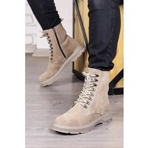 군용 정품 가죽 미끄럼 방지 밑창 레이스 업 긴 스웨이드 부츠 우편 모래 베이지 검정 및 파랑 색상. 사막의 배.