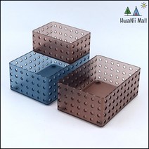 사각수납함 차곡차곡 적층가능 소품 수납 바스켓 필기구수납, 1개, 중 - 블루