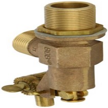Robert Manufacturing R700L Series Bob Red Brass Tank Wall Mounted Bulkhead Float Valve with Locknut, 1, 3/4