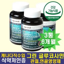 식약청 그린 글르코사민 초록홍합 상어연골 대용량 글루코사민 초록잎홍합 녹색홍합 초록입홍합 푸른홍합 GLUCOSAMIN 3통 약 6개월