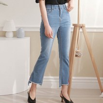 브리스살롱 데일리룩 다리가 길어보이는 톰배색 부츠컷청바지