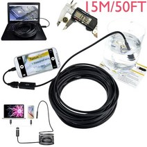 새로운 ypc-001-15 내시경 usb 카메라 15m50 파이프 검사 카메라 내시경 비디오 ft 하수구 배수구 청소기 방수(검정), 없음