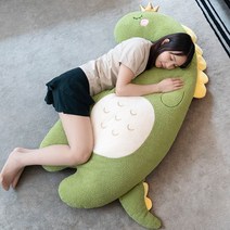공룡 베개 인형 소녀 잠자는 인형 침대 다리 긴 큰 흰색 거위 큰 봉제 인형, 녹색 공룡, 80cm