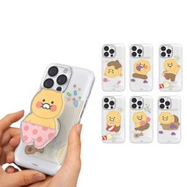 카카오 춘식이 아이폰 카드 그립톡 투명 하드 케이스, 아이폰11PRO-MAX, 춘식이 냠냠고구마