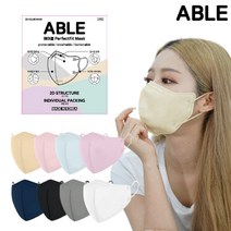 에이블 퍼펙트핏 새부리형 마스크 9컬러 25매입(개별포장) 1개 남녀공용 슬림라인 귀편한, 25개입X네츄럴블랙X1개