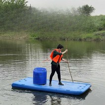 플라스틱 낚시배 나룻배 좌대 카탑 고기잡이 강 호수, 블루 3.2m 플랫 보트 3.15x1.32x0.23