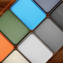 메탈 논슬립 트레이 16TYPE 쟁반 사각 접시 카페 커피 감성 무광 8color 2size, 라이트그레이