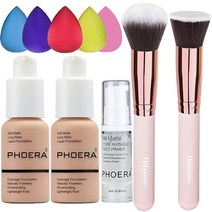 [정품] 2팩 PHOERA 파운데이션 샌드 105 및 페이스 프라이머 리퀴드 풀 커버리지, 103 Warm peach
