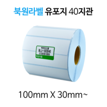 유포지 100X30mm~ 40지관 방수 롤 라벨스티커, 100X100mm(500), 북원라벨 유포지