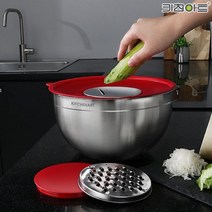 키친아트 스텐믹싱볼 채칼 슬라이서볼 25cm 오이채 감자채 당근채썰기 샐러드볼, 없음