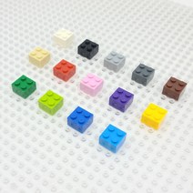요고요 레고 호환 부품 커스텀 벌크 브릭 타일 100G 패키지, 브릭 2 x 2 진회색