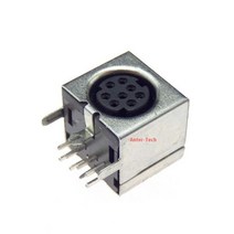 10PCS 키보드 소켓 PS2 8P 보라색 녹색 마우스 8 핀 커넥터 PS-2, Black full-shield