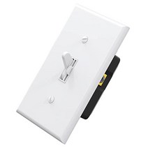 ELEGRP 조도 조절 가능한 LED CFL 및 백열등 전구용 토글 조광 스위치 단일 폴 또는 3방향 사전 설정으로 전체 제어 로커 패들 벽 플레이트 포함 UL 등록 1팩 유광 화, 화이트._1 PACK