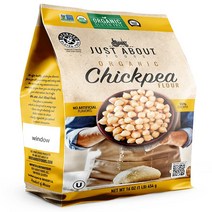 １ Pound (Pack of 1) Just About Foods Organic Chickpea Flour 1lb (454 g) USDA Organic Gluten Free Gr, 1, 454g