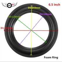 10 개몫 6 인치 6.5 인치 스피커 서라운드 서브우퍼 콘 가장자리 diy 수리 액세서리 내경 106mm 접는 폼 가장자리, 6인치