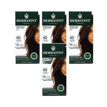 허바틴트 골든 체스넛 Herbatint Permanent Haircolor Gel 4D Golden Chestnut 135ml, 4팩