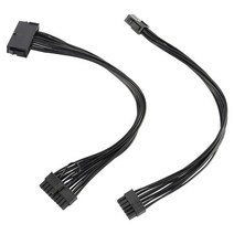랜선 분배기 허브 인터넷 atx 24pin-18pin 어댑터 변환기 전원 케이블 및 hp z440 z640 마더 보드 용 8pin-12pin atx 어댑터 전원 케이블, 검은색