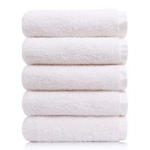 코튼리빙 40수 코마사 호텔수건 200g, 화이트, 5개