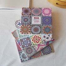 cocooning Persian 논슬립 도자기 코르크 사각 냄비받침, 1Ea, 해피