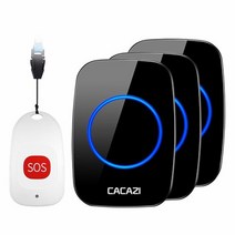 무선 초인종 도어벨 무선벨 cacazi 스마트 홈 호출기 노인 환자 비상 경보 80m 원격 호출 벨 sos 버튼 미국 eu 영국 플러그 수신기, 1 SOS 3 수신기, 유럽 ​​연합