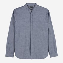 TNGT 춘추 네이비 면 헨리넥 긴팔셔츠 TGSH7C101N2