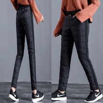 여성 오리털 패딩바지 여자 기모 패딩 방한 누빔 팬츠 솜 바지 등산 낚시 골프 캠핑용