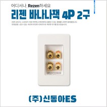 리젠 Rezen 오디오용 바나나잭 터미널 4P 2구 콘센트 신동아ES 교체 음향설비 전기용품