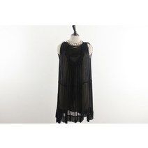 (maje)마쥬 블랙 쉬폰 주름 레이어드용 원피스(S)