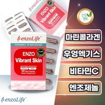 엔조라이프 스킨 마린콜라겐 우엉엑기스 비타민C 아연 엔조제놀 식물성60캡슐 약2개월분, 6박스