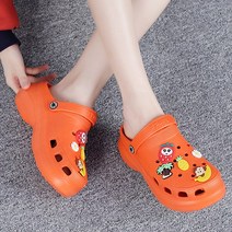 준디자인 6cm 여성 통굽 키높이 EVA 쿠션 젤리 아쿠아슈즈 발편한 슬리퍼 가벼운 샌들 여름 장식 여성샌들 물놀이 외출용 실내용 굽있는 사무용 학교 학생 교실 시원한샌들