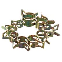 10PCS 6-15MM 스프링 밴드 타입 연료 진공 호스 실리콘 파이프 튜브 클램프 클립 스틸 아연 도금 클램프, 15mm