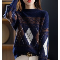 드레스허그 아가일 다이아 긴팔 니트 3color