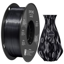 ERYONE 울트라 실크 PLA 필라멘트 3D 프린터용 1.75mm 허용 오차: ±0.03mm 1kg (2.2파운드)/스풀 블랙, G-black