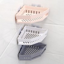 욕실선반 모서리 코너 삼각형 무타공 부착식, 그레이CM001348