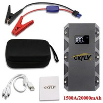 점프앤고 GKFLY 높은 전원 24000mAh 자동차 점프 스타터 12V 2000A 휴대용 시작 장치 보조베터리 자동차 배터리 부스터 버스터 휘발유, 1500A XME, 중국