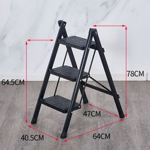 말비계 맨홀 가설 피난 안테나 상하차 사다리 휴대용 접이식 가정용 헤링본 사다리 3 단계 두꺼운 다기능, 04 black