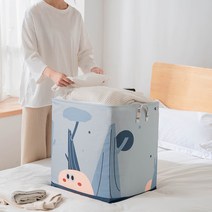 [천삼백케이] [제이라이프] 옥스퍼드 대형 이불 빨래 정리 바구니, 블루