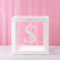 투명 상자 베이비 샤워 장식 풍선 웨딩 이벤트 파티 용품 세례식 해피 첫 번째 생일, 19 Alphabet Box S_01 25 cm Box