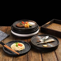 일본식 파인 다이닝 플레이트 접시 수입 그릇 아울렛 세라믹 빈티지 명품 화소반 사기 레트로 브런치 고급 호텔 접대용 남대문 시장 스테이크, P