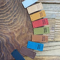 핸드메이드 가죽라벨 M3515-NO1 HANDMADE 천연소가죽 뜨개질 라벨 접이식 라벨, 다크브라운