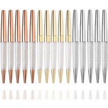 10Pcs 로즈 골드 펜 블링 다이아몬드 블랙 블루 잉크 크리스탈 볼펜 반지 웨딩 사무실 금속 롤러 로고 이름, 04 Mixed Colors_01 Black